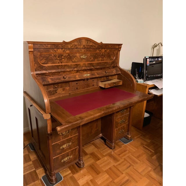 Wood Museum-Style Victorian Roll-Top Desk — Secret Compartments, Letter Slots, Storage Galore For Sale - Image 7 of 10