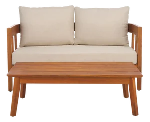 Owen Loveseat + Table, Natural/Taupe