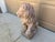 Vintage Italian Provincial Cast Concrete Lion Garden Statue With Weathered Terracotta Finish For Sale - Image 10 of 12