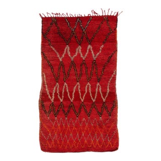 Vintage Red Talsint Moroccan Rug - 04'07 X 07'09 For Sale