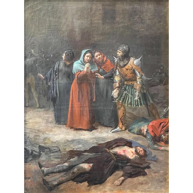 Old master painting, oil on canvas, Murder of Filippo Strozzi, 19th century An extremely detailed painting from the 19th-...