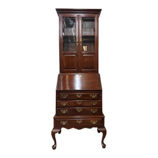 1980s Ethan Allen Georgian Court Cherry Secretary Desk For Sale