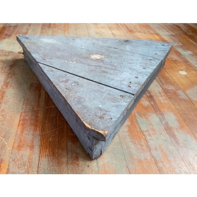 19th Century Rustic Primitive Blue Painted Sculptural Triangular War Decoration For Sale In New York - Image 6 of 9