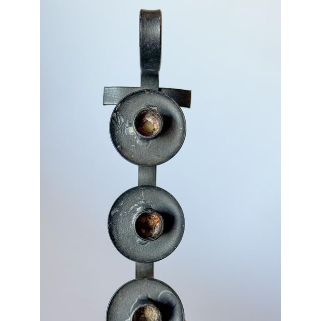 1950s Swedish Iron Squiggle Ondulation Candle Holder For Sale - Image 9 of 9