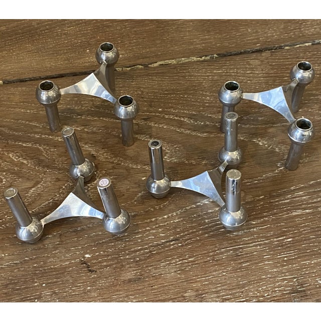 Vintage Modular S22 Candleholders, 1970, Set of 4 For Sale - Image 3 of 18