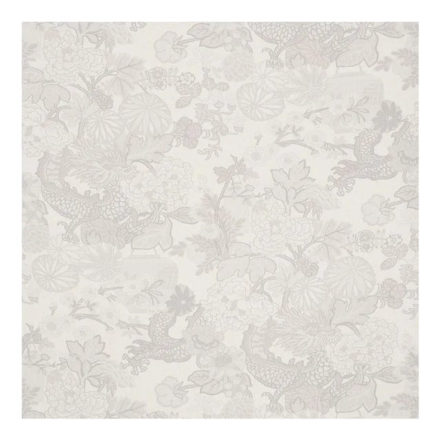 Sample, Schumacher Chiang Mai Dragon in Limestone For Sale