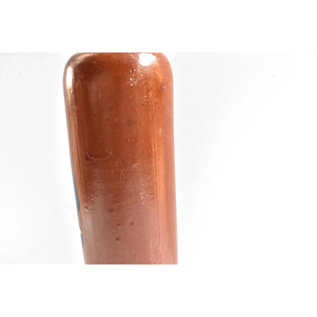 Brown Antique Brown Stoneware Gin Bottle With Painted Revolutionary Soldier For Sale - Image 8 of 11