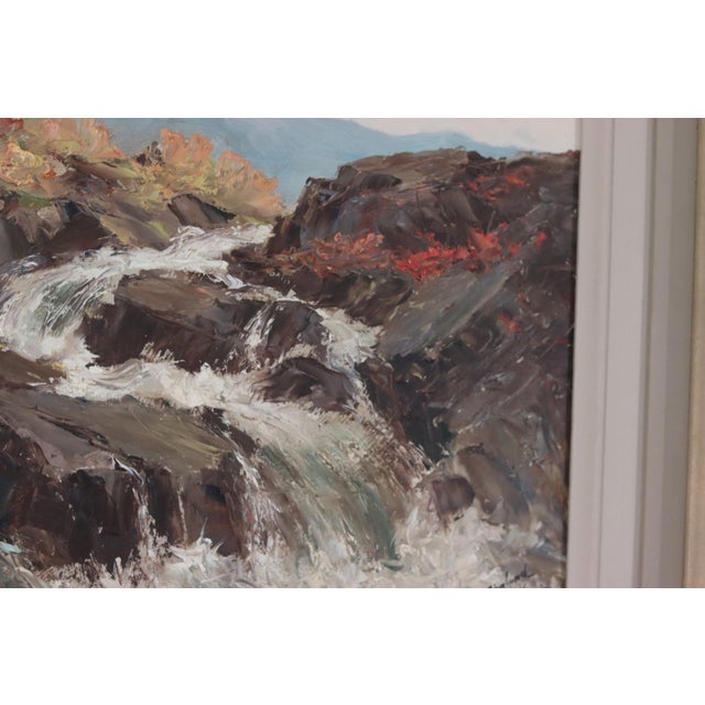 Åke Ahmlund, Landscape with Waterfall, 1960s, Oil on Panel, Framed For Sale - Image 13 of 15