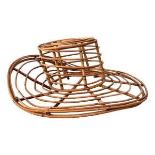 Vintage Bamboo Hat Decorative Object, 1970s For Sale