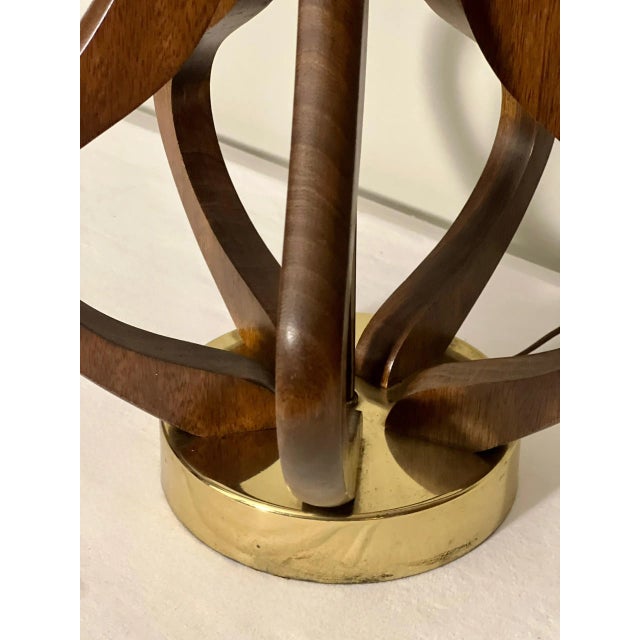 Mid 20th Century Mid 20th Century Mid Century Modern Sculptural Walnut Table Lamps, a Pair For Sale - Image 5 of 12