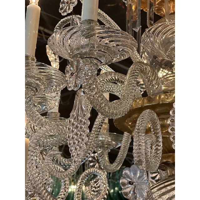 Wood Large Scale Venetian Glass Chandelier For Sale - Image 7 of 11