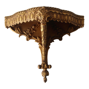 Italian Style Giltwood Hanging Wall Bracket Shelf Sconce Mid-Century Vintage