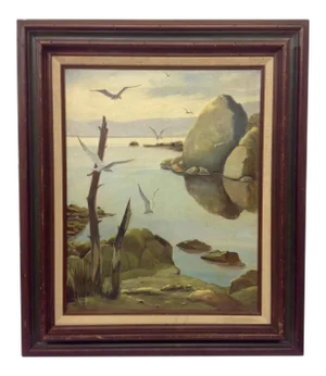 Carl Firth Mid-Century East Shore Oil Painting