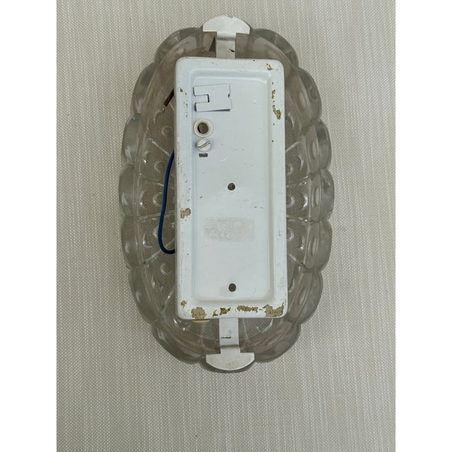 1950s Wall Lighting: Vintage Mid- Century German Oval Art Glass Wall Sconce For Sale - Image 5 of 5