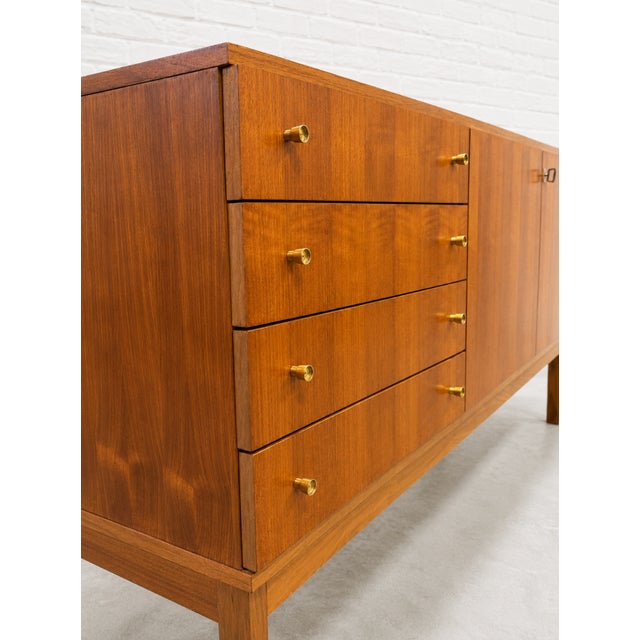 Mid Century Modern Teak Credenza C. 1960’s | Scandinavian Danish Modern Sideboard For Sale - Image 4 of 14