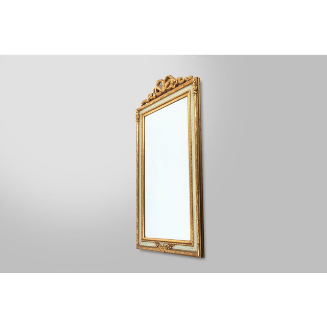 Vintage French Baroque Rococo Style Gold Leaf Decorated Mirror, 1950s For Sale - Image 9 of 12