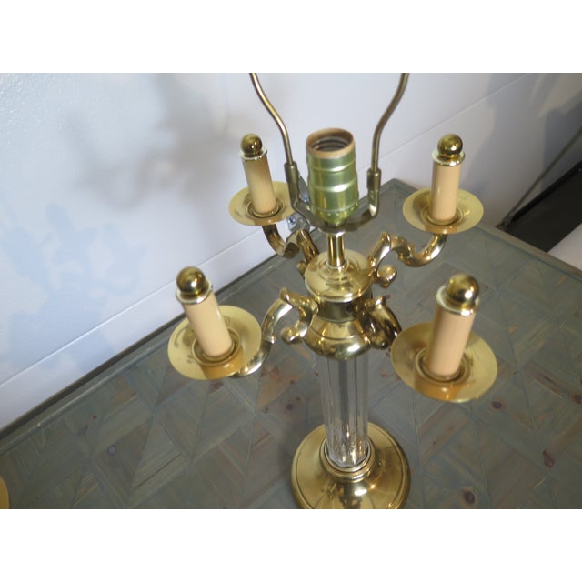 Hollywood Regency Hollywood Regency Underwriter Laboratories 4 Arm Candelabra Style Lamps/aPair For Sale - Image 4 of 5