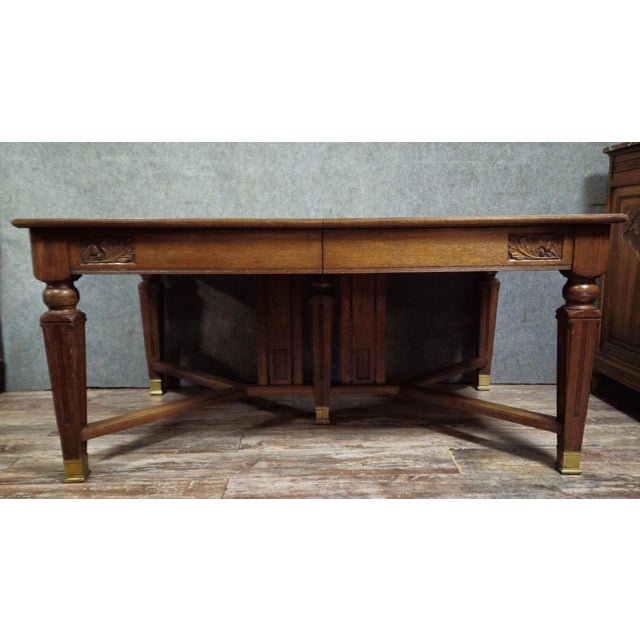 Extendable Wooden Table with Marquetry Top For Sale - Image 5 of 10
