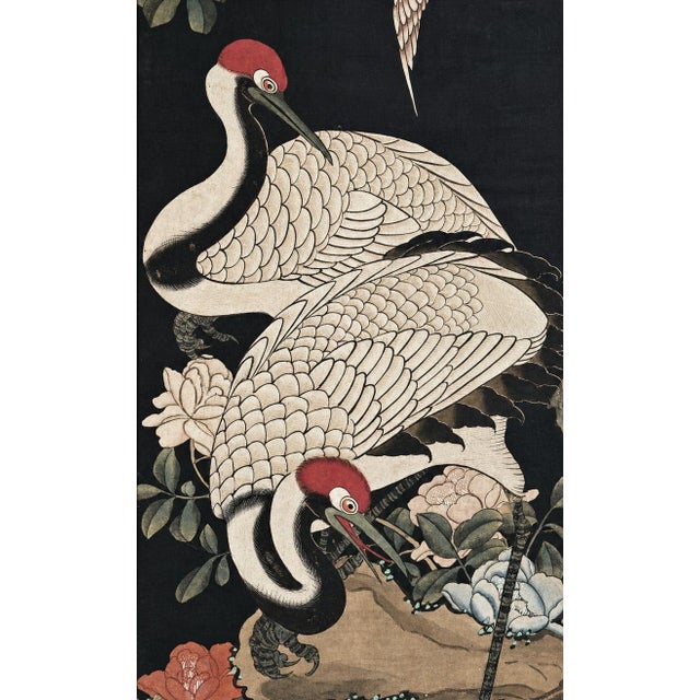 Early 19th Century Oversized 19th C. Chinese Handpainted Hundred Birds Paying Homage to the Phoenix For Sale - Image 5 of 13