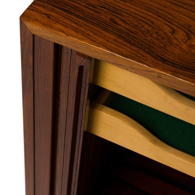 Kai Kristensen Rosewood Tambour Door Cabinet Sideboard / Media Cabinet For Sale - Image 10 of 11