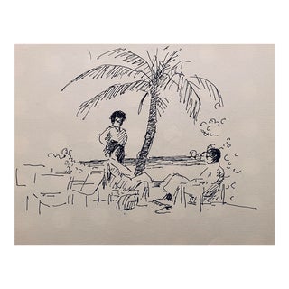 1970s Tropical Drawing by Heyward Cirker For Sale