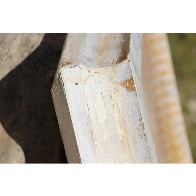 Antique 18th Century Baroque White & Gold Leaf Mirror, Portuguese For Sale - Image 9 of 12