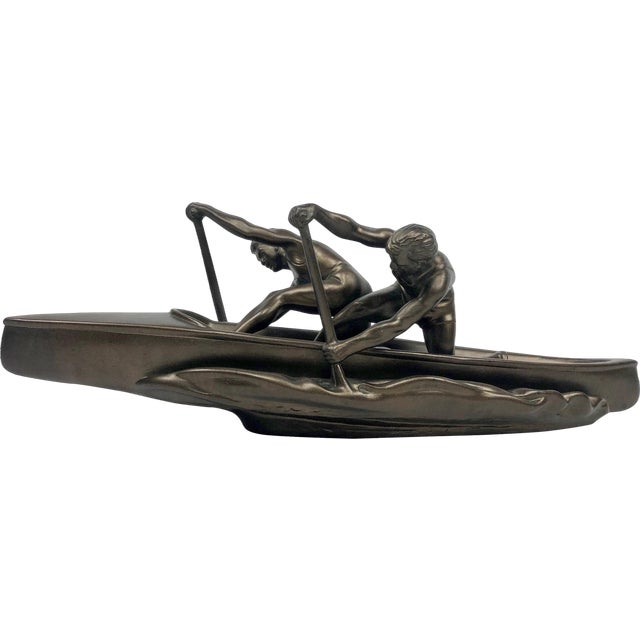 Jihokera, Sculpture of Two Rowers, Czechoslovakia, 1960s For Sale