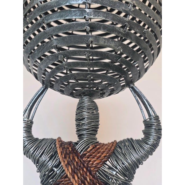 Silver Vintage Hand-Crafted 'Hercules' Wire Metal 32" Sculpture For Sale - Image 8 of 12
