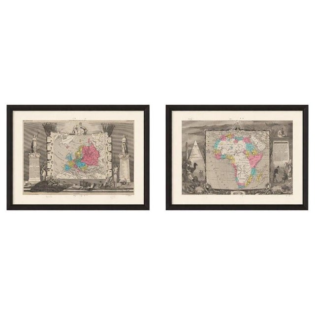 Antique Maps of Europe and Africa by Levasseur, 1845, Set of 2 For Sale - Image 18 of 18