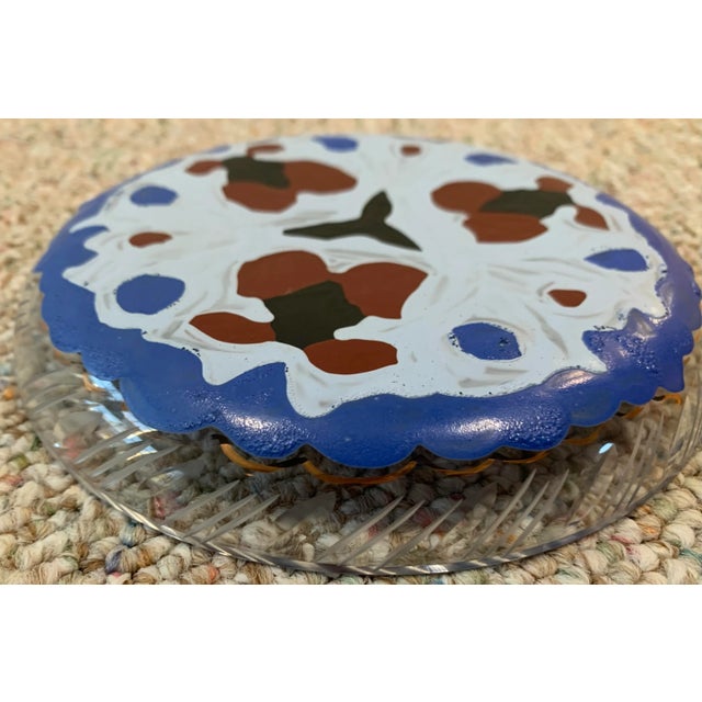 Mid 20th Century Painted Glass Plate For Sale - Image 4 of 7