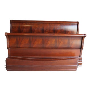 Ethan Allen 18th Century Mahogany King Sleigh Bed For Sale