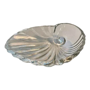 Early 21st Century Saint-Louis Crystal Shell "Ravier Coquille" Shell Bowl, Trinket or Candy Dish