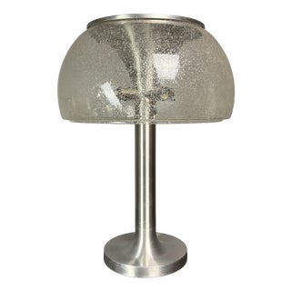 Large Mid-Century Modern Space Age Glass Mushroom Table Lamp from Temde Leuchten, 1960s For Sale