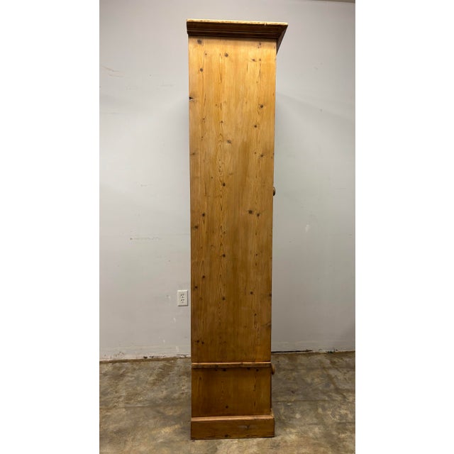 Wood Antique English Pine Single Door Wardrobe For Sale - Image 7 of 7
