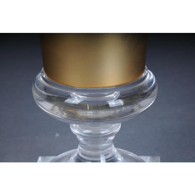 Hollywood Regency Style Acrylic Gold Goblet Vase For Sale - Image 4 of 11