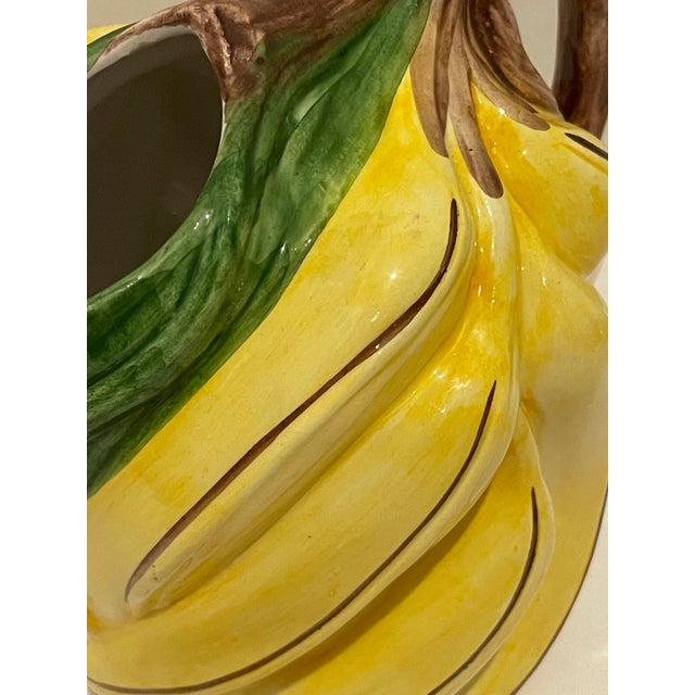 Ceramic Italian Vintage Banana Glazed Ceramic Pitcher For Sale - Image 7 of 8