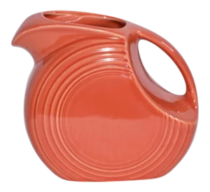 1950s Fiesta Ware Coral Red Large Disk Pitcher