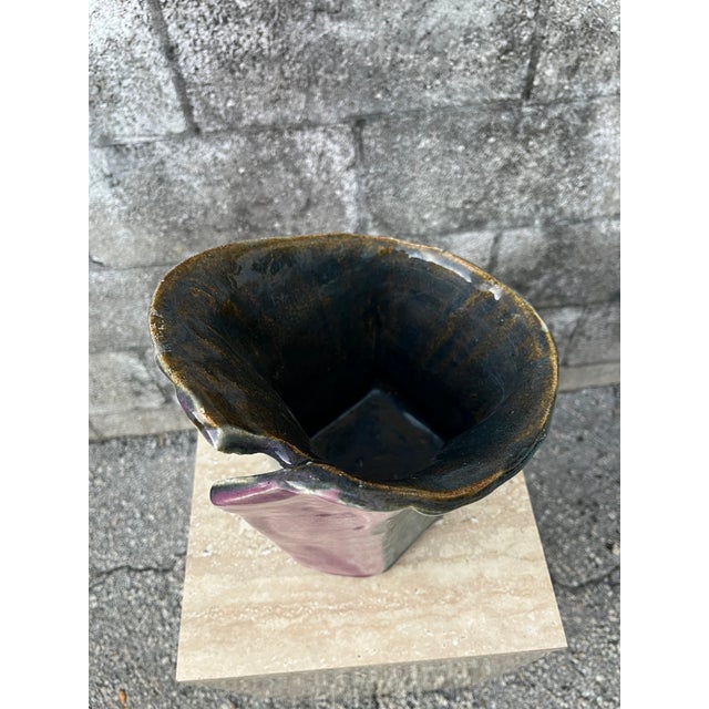 Large Post Modern Two Pieces Studio Pottery Vase. Circa 1980s For Sale - Image 18 of 18