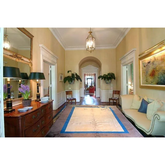 Art Deco 1930s Vintage Tan & Purplish Mauve Art Deco Chinese Rug For Sale - Image 3 of 8