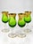 Mid-Century Modern Vintage Emerald Green & Gold Gilt Glass Cordial Decanter Set With 6 Stemmed Glasses — 7 Pieces For Sale - Image 3 of 4
