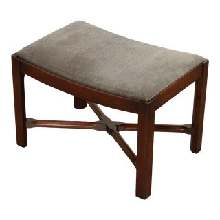 Late 20th Century Chippendale Style Custom Mahogany Foot Stool Bench For Sale