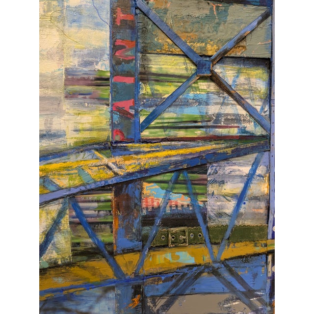 Main Street Bridge, Abstract Expressionist, Mixed Media on Canvas, Marsha Glazière For Sale - Image 10 of 11