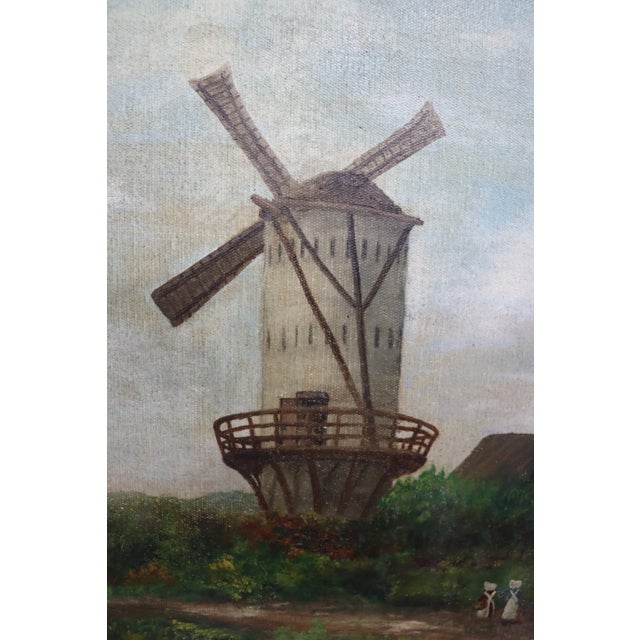 John Wilson Windmill Oil on Canvas Painting For Sale - Image 4 of 11
