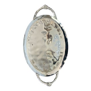 1990s Michael Aram Oval Serving Tray With Dual Side Handles For Sale