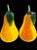 Italian Blown large glass pears sculptures Murano style. Gorgeous design bright yellow with a touch of orange and green stem.