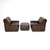 Mid-Century Modern Vintage Leather Armchairs and Ottoman from de Sede, 1960s, Set of 3 For Sale - Image 3 of 11