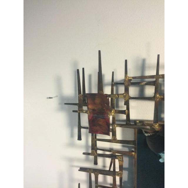 Brutalist Nail & Metal Mirror by Silas Seandel For Sale In Philadelphia - Image 6 of 8