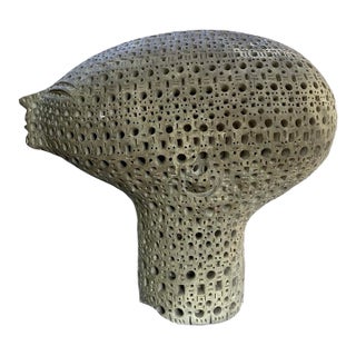 Alexander Ney 1987 Pierced Dysmorphic Terracotta Head, Studio Fire Survivor 1997 For Sale