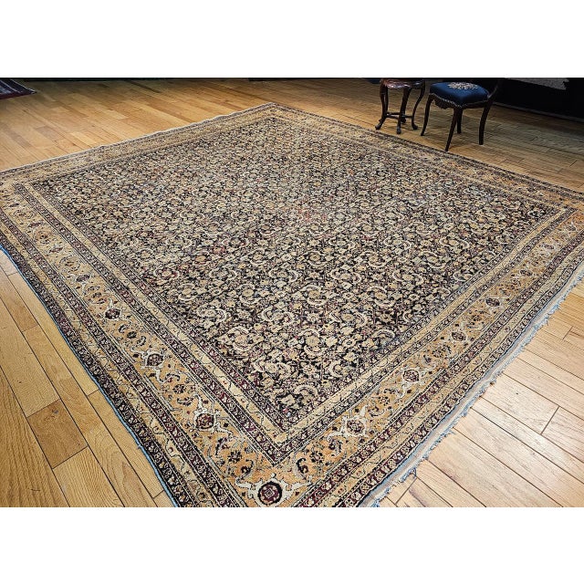 Textile Late 19th Century Indian Agra Rug, Handwoven Wool Pile, Herati Design, 11' x 13' For Sale - Image 7 of 17
