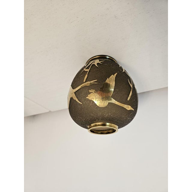 Vase in Gilded Etched Glass by Alfred Taube, Germany, 1960s For Sale - Image 5 of 12